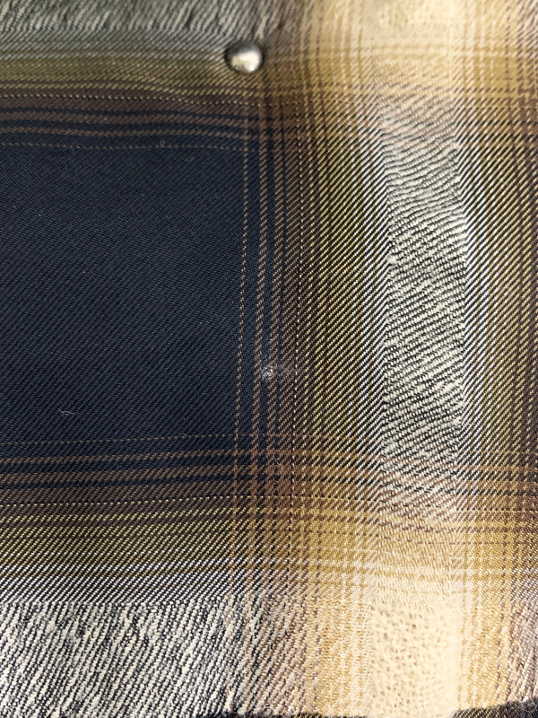 【中古品】【メンズ】 MINEDENIM マインデニム OMBRE CHECK SHIRT 2205-5001-27-032 キュプラウールオンブレチェックシャツ 半袖シャツ トップス 142-260622-yn-07-min サイズ：3 カラー：ブラック/ブラウン/カーキ系 万代Net店