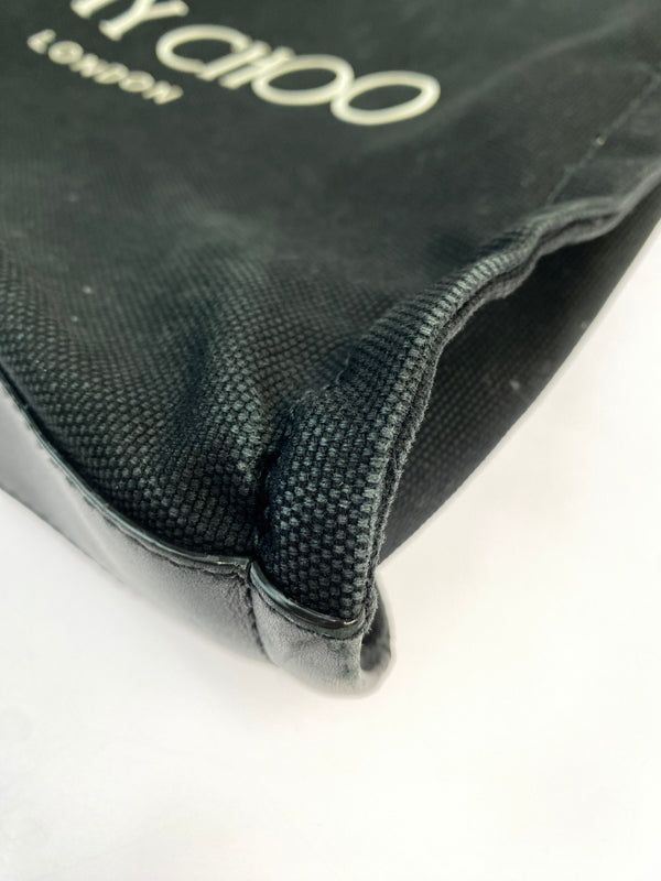 【中古品】【メンズ】 JIMMY CHOO ジミーチュウ ロゴキャンバス トートバッグ カバン 180-260625-jt-05-min カラー：ブラック 万代Net店