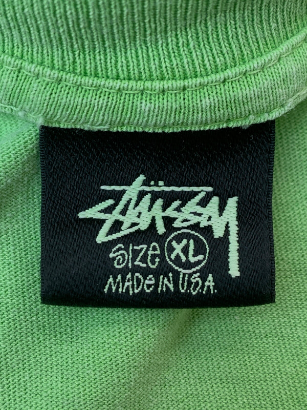 【現状渡し品】【メンズ】 STUSSY ステューシー USA製 SURFMAN SS TEE アメリカ製 サーフマン 半袖Tシャツ メンズ トップス 142-260625-hu-04-min サイズ：XL カラー：ライトグリーン 万代Net店