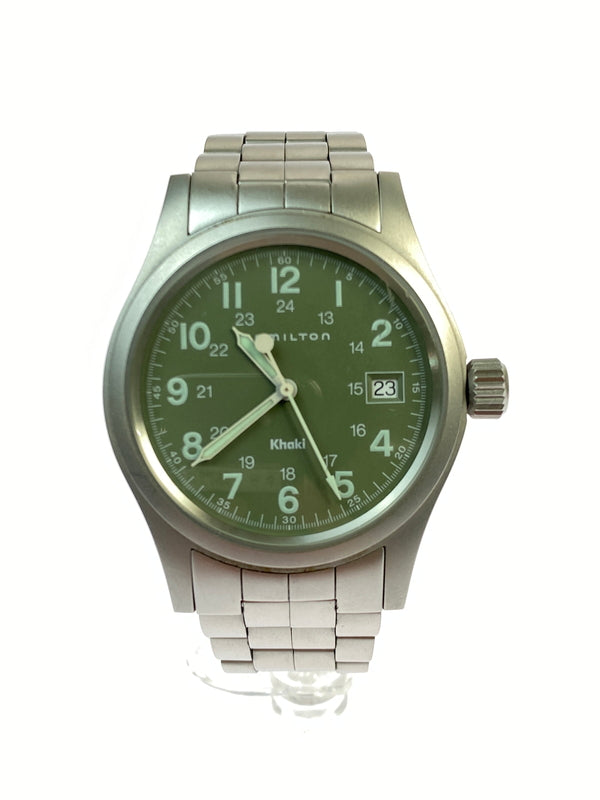 【中古品】【メンズ】 HAMILTON ハミルトン KHAKI FIELD カーキ フィールド クォーツ腕時計 6361 ウォッチ 195-260624-hu-18-min カラー：カーキ/シルバー 万代Net店