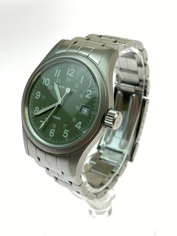 【中古品】【メンズ】 HAMILTON ハミルトン KHAKI FIELD カーキ フィールド クォーツ腕時計 6361 ウォッチ 195-260624-hu-18-min カラー：カーキ/シルバー 万代Net店