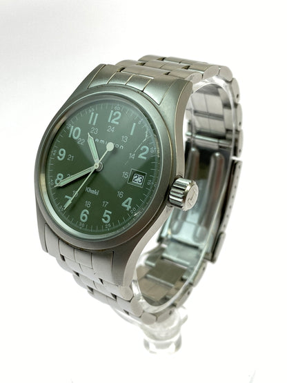 【中古品】【メンズ】 HAMILTON ハミルトン KHAKI FIELD カーキ フィールド クォーツ腕時計 6361 ウォッチ 195-260624-hu-18-min カラー：カーキ/シルバー 万代Net店