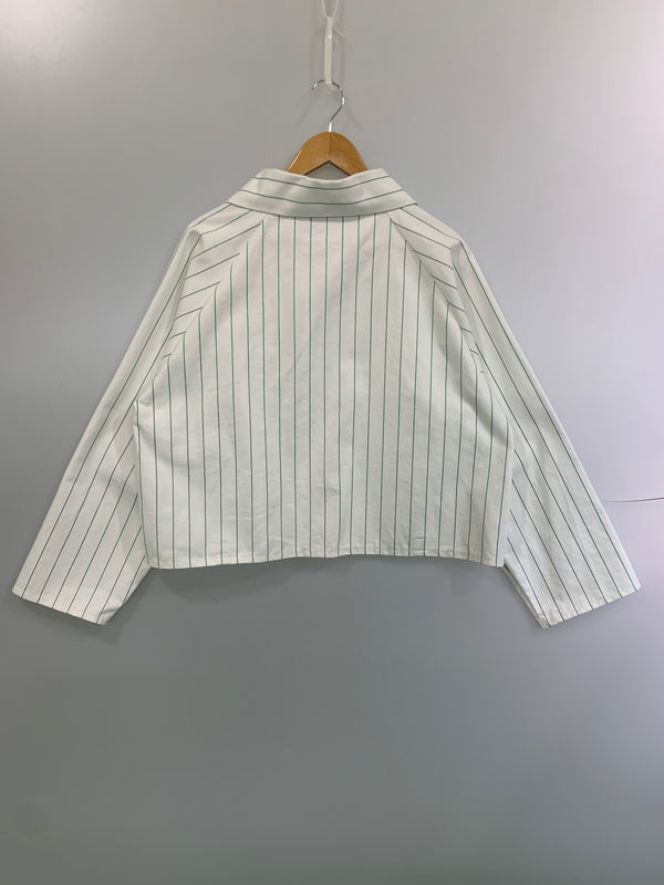 【現状渡し品】【メンズ】 KOOKY ZOO クーキーズー MINIATURE C.C STRIPE JACKET ミニチュア シーシーストライプ ジャケット M0003 メンズ アウター 140-260625-hu-05-min サイズ：B カラー：ホワイト/グリーン 万代Net店