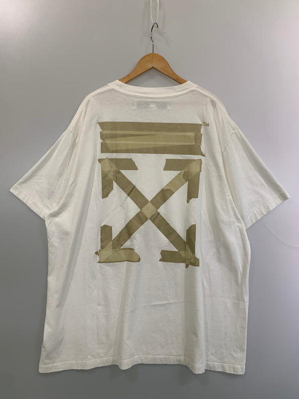 【中古品】【メンズ】 OFF WHITE オフホワイト CLOTH TAPE TEE 半袖Tシャツ ショートスリーブ 141-260625-hu-10-min サイズ：XL カラー：ホワイト 万代Net店