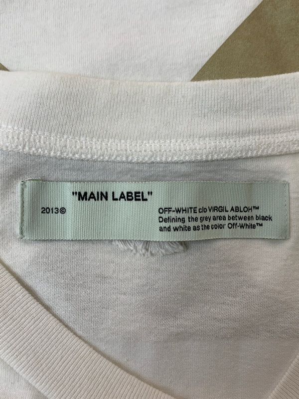 【中古品】【メンズ】 OFF WHITE オフホワイト CLOTH TAPE TEE 半袖Tシャツ ショートスリーブ 141-260625-hu-10-min サイズ：XL カラー：ホワイト 万代Net店