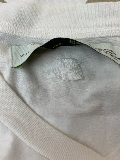 【中古品】【メンズ】 OFF WHITE オフホワイト CLOTH TAPE TEE 半袖Tシャツ ショートスリーブ 141-260625-hu-10-min サイズ：XL カラー：ホワイト 万代Net店
