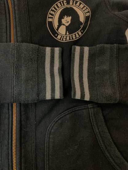 【中古品】【メンズ】 HYSTERIC GLAMOUR ヒステリックグラマー ZIP UP HOODIE ジップアップフーディー 0194CF04 140-260625-hu-15-min サイズ：FREE カラー：ブラック 万代Net店