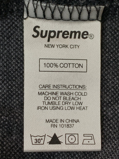 【中古品】【メンズ】 SUPREME シュプリーム TEXT STRIPE JACQUARD TEE テキスト ストライプ ジャカード ティー メンズ 半袖 Tシャツ 149-260625-hu-14-min サイズ：L カラー：ブラック/グレー 万代Net店