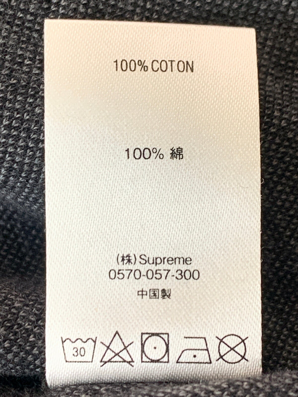 【中古品】【メンズ】 SUPREME シュプリーム TEXT STRIPE JACQUARD TEE テキスト ストライプ ジャカード ティー メンズ 半袖 Tシャツ 149-260625-hu-14-min サイズ：L カラー：ブラック/グレー 万代Net店