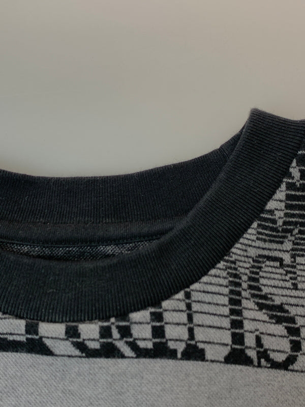 【中古品】【メンズ】 SUPREME シュプリーム TEXT STRIPE JACQUARD TEE テキスト ストライプ ジャカード ティー メンズ 半袖 Tシャツ 149-260625-hu-14-min サイズ：L カラー：ブラック/グレー 万代Net店