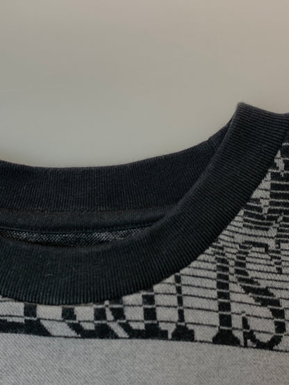 【中古品】【メンズ】 SUPREME シュプリーム TEXT STRIPE JACQUARD TEE テキスト ストライプ ジャカード ティー メンズ 半袖 Tシャツ 149-260625-hu-14-min サイズ：L カラー：ブラック/グレー 万代Net店