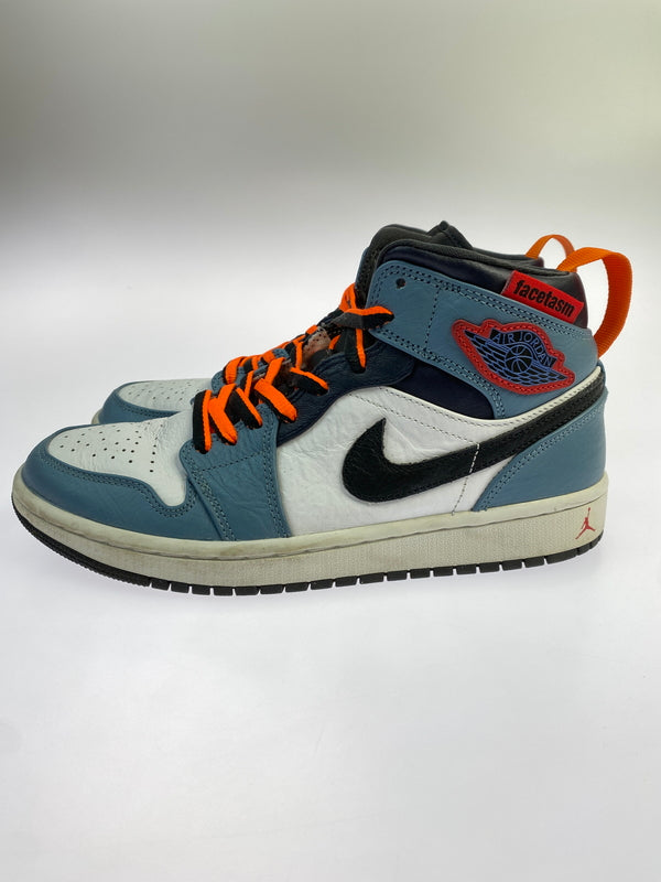 【中古品】【レディース】 NIKE×FACETASM ナイキ ファセッタズム AIR JORDAN 1 エアジョーダン MID ”WHITE NAVY” CU2802-100 靴 レディース スニーカー 166-260627-hu-04-min サイズ：24.5cm カラー：ブラック/ホワイト/オレンジ/ブルー 万代Net店