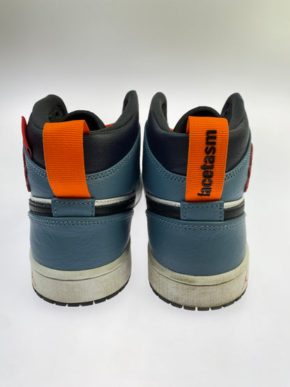 【中古品】【レディース】 NIKE×FACETASM ナイキ ファセッタズム AIR JORDAN 1 エアジョーダン MID ”WHITE NAVY” CU2802-100 靴 レディース スニーカー 166-260627-hu-04-min サイズ：24.5cm カラー：ブラック/ホワイト/オレンジ/ブルー 万代Net店