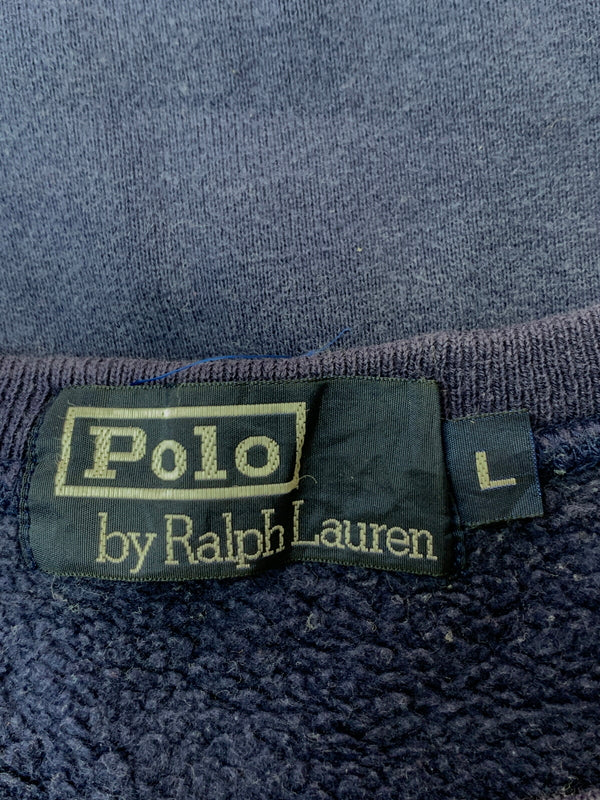 【中古品】【メンズ】 POLO RALPH LAUREN ポロ ラルフローレン LOGO SWEATSHIRT ロゴ スウェットシャツ メンズ トップス 146-260625-hu-11-min サイズ：L カラー：ネイビー 万代Net店