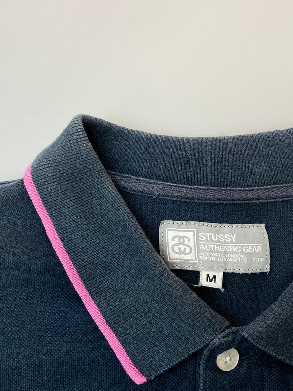【中古品】【メンズ】 STUSSY ステューシー 00S POLO SHIRT 2000年代 ポロシャツ トップス 142-260626-jt-19-min サイズ：M カラー：ネイビー 万代Net店