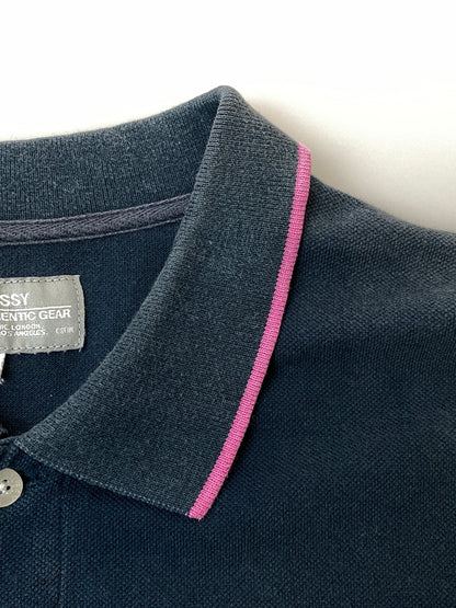 【中古品】【メンズ】 STUSSY ステューシー 00S POLO SHIRT 2000年代 ポロシャツ トップス 142-260626-jt-19-min サイズ：M カラー：ネイビー 万代Net店