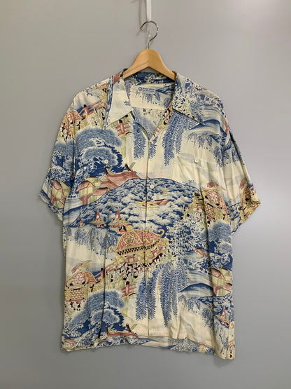 【中古品】【メンズ】 SUN SURF サンサーフ SPECIAL EDITION MUSASHIYA S/S シャツ スペシャルエディション ムサシヤ ショートスリーブシャツ 半袖シャツ トップス 145-260626-yn-02-min サイズ：M カラー：ホワイト 万代Net店