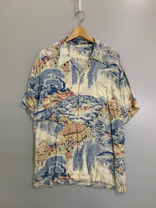 【中古品】【メンズ】 SUN SURF サンサーフ SPECIAL EDITION MUSASHIYA S/S シャツ スペシャルエディション ムサシヤ ショートスリーブシャツ 半袖シャツ トップス 145-260626-yn-02-min サイズ：M カラー：ホワイト 万代Net店