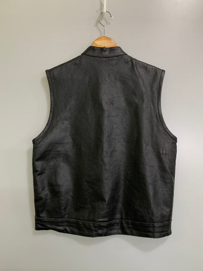 【中古品】【メンズ】 UNKNOWN USED ユーズド LEATHER VEST レザーベスト トップス 146-260626-yn-10-min サイズ：L カラー：ブラック 万代Net店