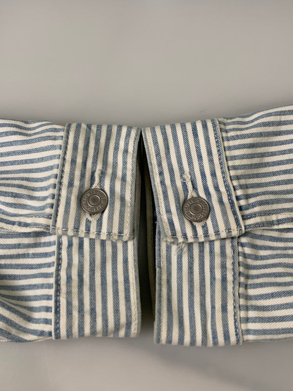 【中古品】【メンズ】 LEVI'S リーバイス 2ND TYPE STRIPE JACKET PC9-52494-0006 ストライプジャケット ライトアウター 147-260626-yn-12-min サイズ：XL カラー：ホワイト/ライトブルー 万代Net店