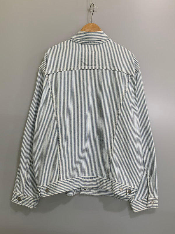【中古品】【メンズ】 LEVI'S リーバイス 2ND TYPE STRIPE JACKET PC9-52494-0006 ストライプジャケット ライトアウター 147-260626-yn-12-min サイズ：XL カラー：ホワイト/ライトブルー 万代Net店