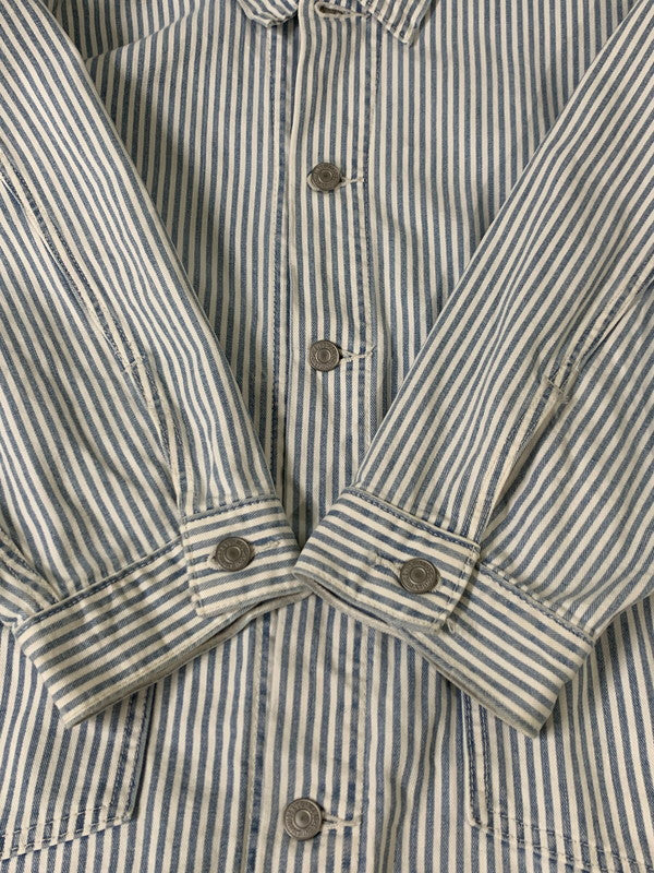 【中古品】【メンズ】 LEVI'S リーバイス 2ND TYPE STRIPE JACKET PC9-52494-0006 ストライプジャケット ライトアウター 147-260626-yn-12-min サイズ：XL カラー：ホワイト/ライトブルー 万代Net店