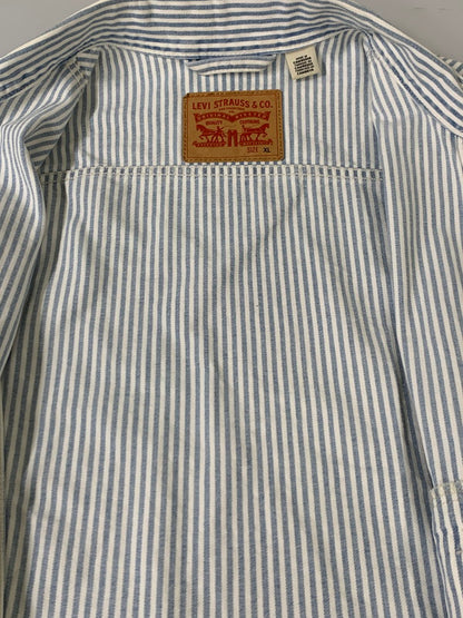 【中古品】【メンズ】 LEVI'S リーバイス 2ND TYPE STRIPE JACKET PC9-52494-0006 ストライプジャケット ライトアウター 147-260626-yn-12-min サイズ：XL カラー：ホワイト/ライトブルー 万代Net店