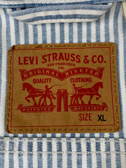 【中古品】【メンズ】 LEVI'S リーバイス 2ND TYPE STRIPE JACKET PC9-52494-0006 ストライプジャケット ライトアウター 147-260626-yn-12-min サイズ：XL カラー：ホワイト/ライトブルー 万代Net店