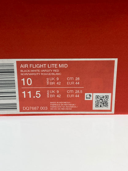 【中古品】【メンズ】 NIKE ナイキ DQ7687-003 AIR FLIGHT LITE MID エアー フライト ライト ミッド スニーカー 靴 160-260625-jt-14-min サイズ：US 10 28.0cm カラー：BLACK/WHITE/VARSITY RED 万代Net店