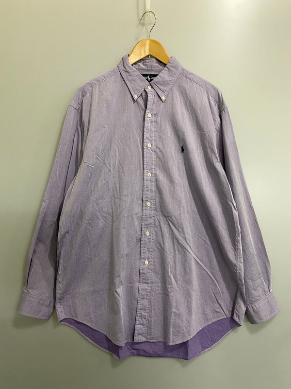 【中古品】【メンズ】 LALPH LAUREN ラルフローレン L/S SHIRT ロングスリーブ シャツ メンズ 長袖シャツ トップス 146-260720-em-35-min サイズ：16 1/2 カラー：ライトパープル 万代Net店