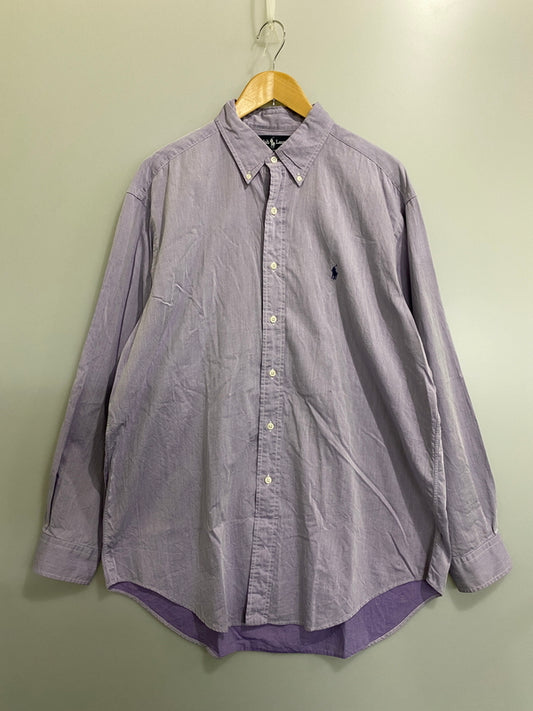 【中古品】【メンズ】 LALPH LAUREN ラルフローレン L/S SHIRT ロングスリーブ シャツ メンズ 長袖シャツ トップス 146-260720-em-35-min サイズ：16 1/2 カラー：ライトパープル 万代Net店