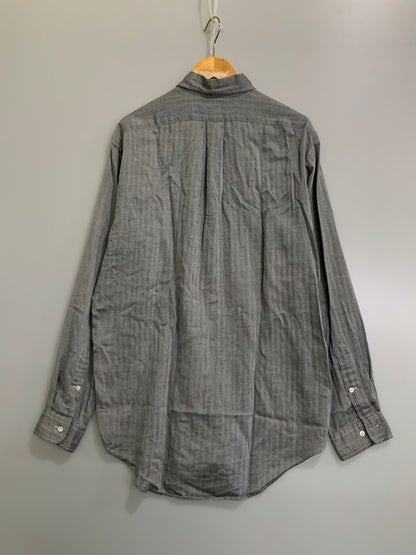 【中古品】【メンズ】 RALPH LAUREN ラルフローレン 90's HERRINGBONE L/S SHIRT 90年代 ヘリンボーン ロングスリーブシャツ 長袖シャツ トップス 146-260626-yn-08-min サイズ：15-34 カラー：グレー 万代Net店