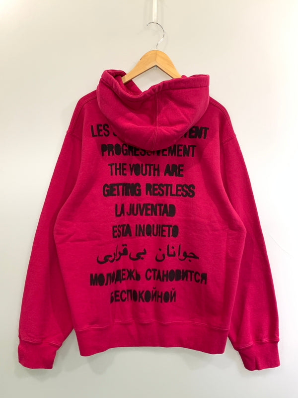 【中古品】【メンズ】 SUPREME シュプリーム 20SS RESTLESS YOUTH HOODED SWEATSHIRT フーデッドスウェットシャツ 149-260630-zi-08-min サイズ：L カラー：ピンク 万代Net店