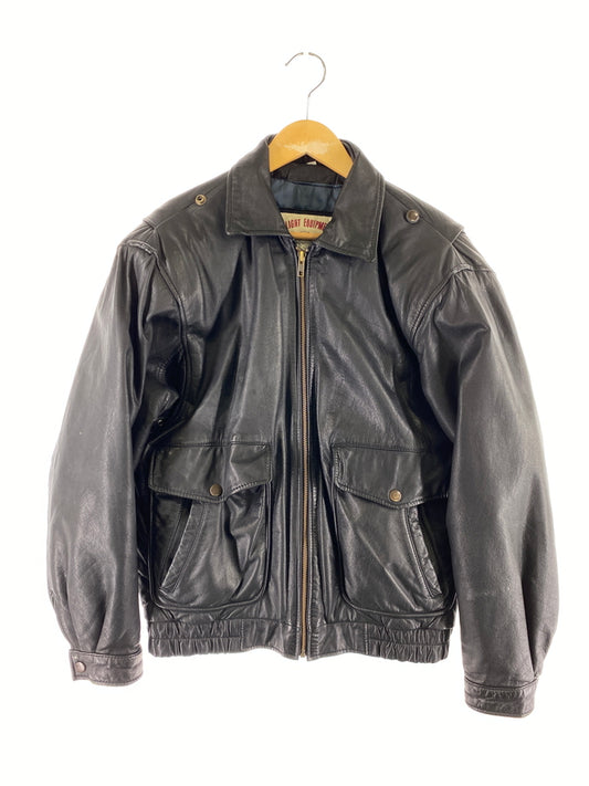 【中古品】【メンズ】 FLIGHT EQUIPMENT フライト イクイップメント COW LEATHER JACKET カウ レザージャケット メンズ 革ジャン アウター 146-260703-hu-19-min サイズ：L カラー：ブラック 万代Net店