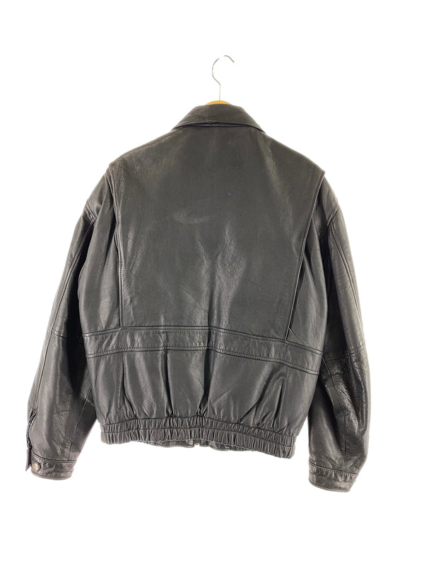 【中古品】【メンズ】 FLIGHT EQUIPMENT フライト イクイップメント COW LEATHER JACKET カウ レザージャケット メンズ 革ジャン アウター 146-260703-hu-19-min サイズ：L カラー：ブラック 万代Net店