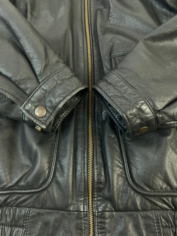 【中古品】【メンズ】 FLIGHT EQUIPMENT フライト イクイップメント COW LEATHER JACKET カウ レザージャケット メンズ 革ジャン アウター 146-260703-hu-19-min サイズ：L カラー：ブラック 万代Net店