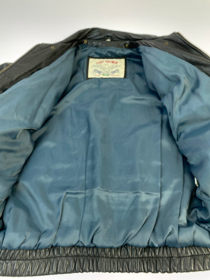 【中古品】【メンズ】 FLIGHT EQUIPMENT フライト イクイップメント COW LEATHER JACKET カウ レザージャケット メンズ 革ジャン アウター 146-260703-hu-19-min サイズ：L カラー：ブラック 万代Net店
