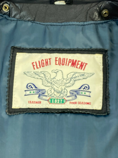 【中古品】【メンズ】 FLIGHT EQUIPMENT フライト イクイップメント COW LEATHER JACKET カウ レザージャケット メンズ 革ジャン アウター 146-260703-hu-19-min サイズ：L カラー：ブラック 万代Net店