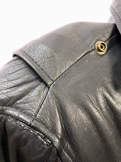 【中古品】【メンズ】 FLIGHT EQUIPMENT フライト イクイップメント COW LEATHER JACKET カウ レザージャケット メンズ 革ジャン アウター 146-260703-hu-19-min サイズ：L カラー：ブラック 万代Net店