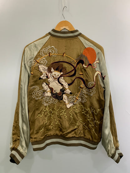【中古品】【メンズ】 SATORI サトリ 風神 雷神 リバーシブル スカジャン 145-260630-zi-03-min サイズ：M カラー：ブラック/ブラウン系 万代Net店