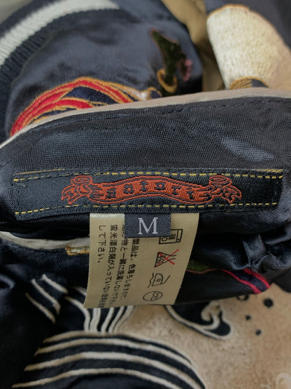 【中古品】【メンズ】 SATORI サトリ 風神 雷神 リバーシブル スカジャン 145-260630-zi-03-min サイズ：M カラー：ブラック/ブラウン系 万代Net店