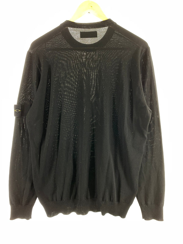 【中古品】【メンズ】 STONE ISLAND ストーンアイランド CREWNECK SWEATER 8115510C4 A0029 クルーネックセーター トップス 141-260701-yn-13-min サイズ：XL カラー：ブラック 万代Net店