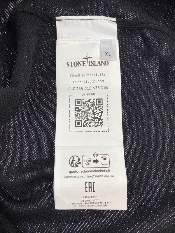 【中古品】【メンズ】 STONE ISLAND ストーンアイランド CREWNECK SWEATER 8115510C4 A0029 クルーネックセーター トップス 141-260701-yn-13-min サイズ：XL カラー：ブラック 万代Net店