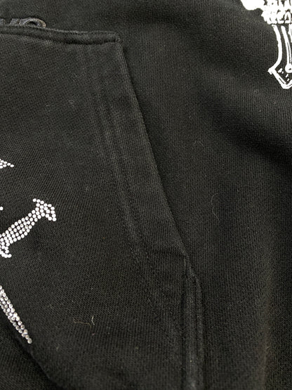 【中古品】【メンズ】 UNKNOWN×HCW アンノウン ロンドン × エド ハーディー RHINESTONE HOODIE ラインストーン フーディー メンズ トップス パーカー 142-260703-hu-10-min サイズ：M カラー：ブラック 万代Net店