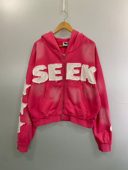 【中古品】【メンズ】 TIME LOOP VISION タイムループヴィジョン SEEK ZIP UP HOODIE シーク ジップアップ フーディー 142-260630-zi-02-min サイズ：M カラー：ピンク 万代Net店