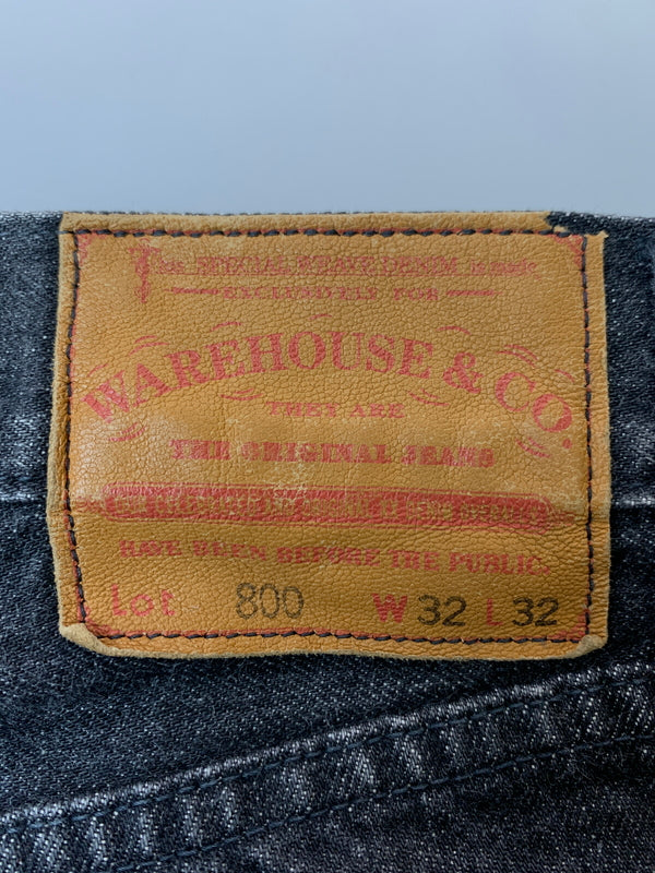 【中古品】【メンズ】 WAREHOUSE ウエアハウス LOT.800 BLACK DENIM PANTS デニムパンツ 156-260630-zi-16-min サイズ：32 カラー：ブラック 万代Net店