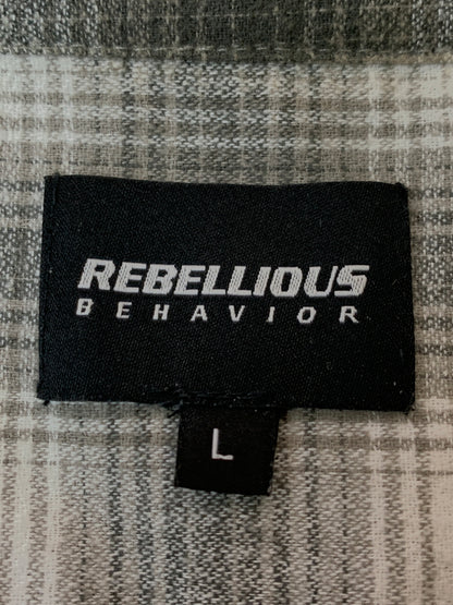 【現状渡し品】【メンズ】 REBELLIOUS BEHAVIOR リベリアス ビヘイビア RBLS OG OMBRE LS SHIRT シャツ 142-260630-zi-24-min サイズ：L カラー：グレー/ホワイト 万代Net店