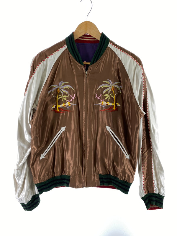 【中古品】【メンズ】 TAILOR TOYO テーラー東洋 SOUVENIR JACKET GUAM ISLANDS × GUAM MAP TT12330-138 スーベニアジャケット スカジャン アウター 145-260701-yn-25-min サイズ：M カラー：パープル/ブラウン 万代Net店