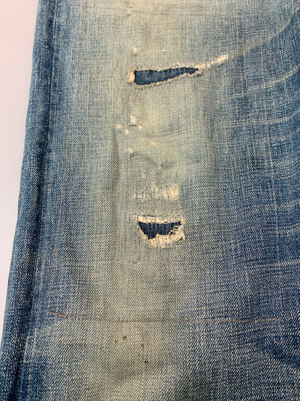 【現状渡し品】【メンズ】 RRL ダブルアールエル 21163 USA製 DAMAGE DENIM PANTS ダメージ デニムパンツ 156-260630-zi-14-min サイズ：34×34 カラー：インディゴ 万代Net店