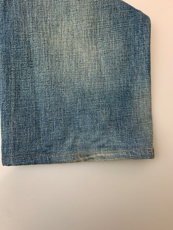 【現状渡し品】【メンズ】 RRL ダブルアールエル 21163 USA製 DAMAGE DENIM PANTS ダメージ デニムパンツ 156-260630-zi-14-min サイズ：34×34 カラー：インディゴ 万代Net店